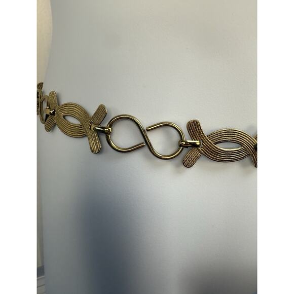 Women's Vintage Chain Link Belt '80s Gold Tone & Heavy Adjusts 26"-36"‎ - Picture 7 of 10